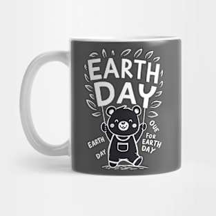 Little bear celebrating Earth day Mug